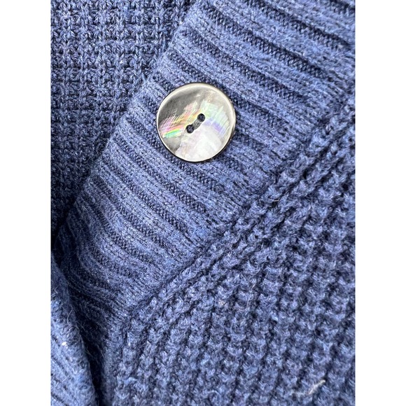 Eddie Bauer Women's Sweater M Button Front Thermal Sweater Top Long Sleeve Blue - Picture 4 of 7